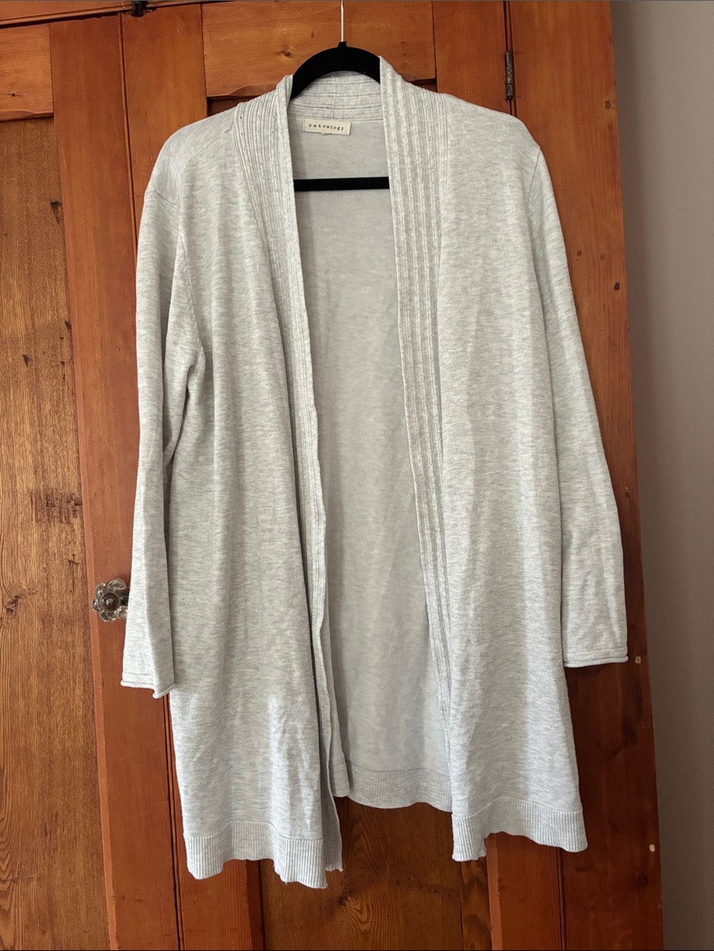 Light Gray Open-Front Women’s Cardigan Sweater